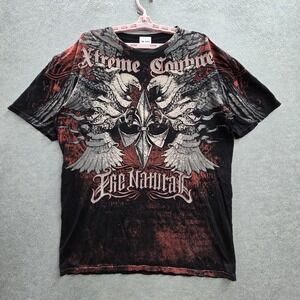 Xtreme Couture Men Shirt XL Black‎ Graphic Eagle Cross Streetwear Grunge MMA Y2K